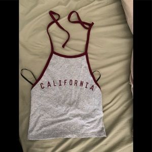 Forever 21 California Back Out Tie Crop Top